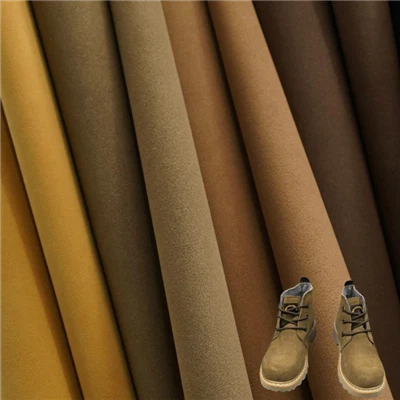 ผ้าหนังเทียม PU เคลือบด้านสีทึบใหม่สำหรับขายส่งสำหรับรองเท้า